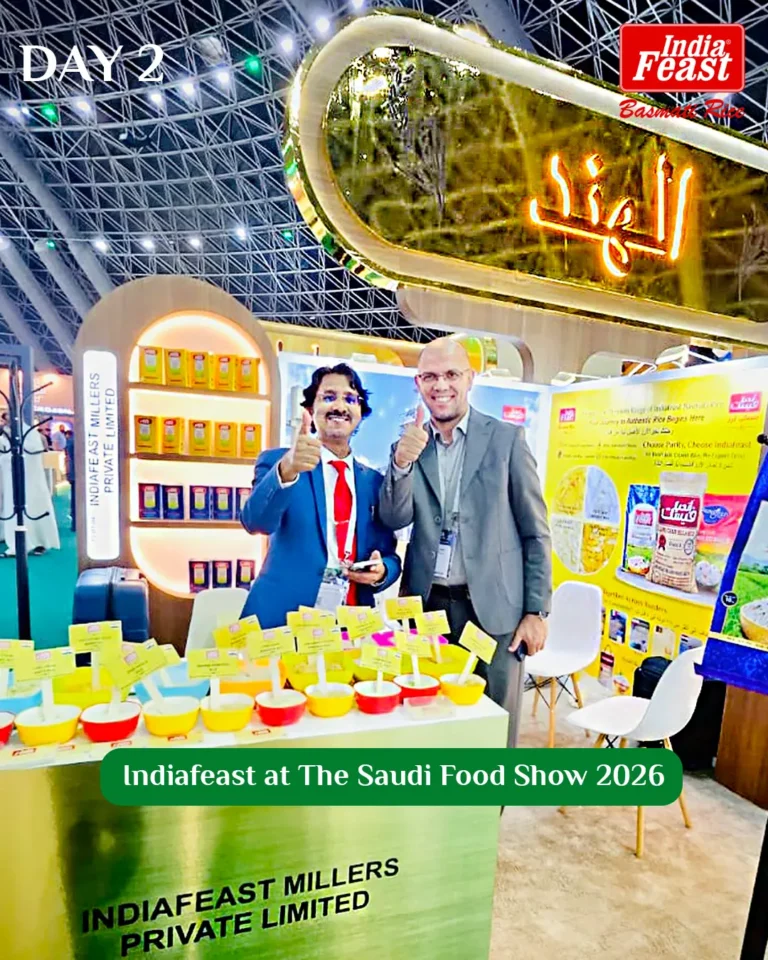 Indiafeast Millers at Saudi Food Show 2026, Riyadh, Saudi Arabia – basmati rice exporter from India
